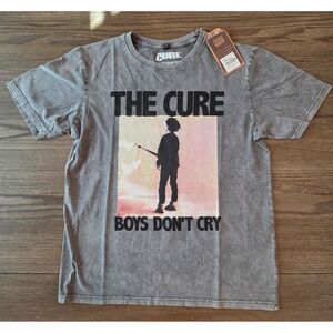 The Cure Boys Don't Cry Band T-Shirt Charcoal Stone Wash FACTORY PKG